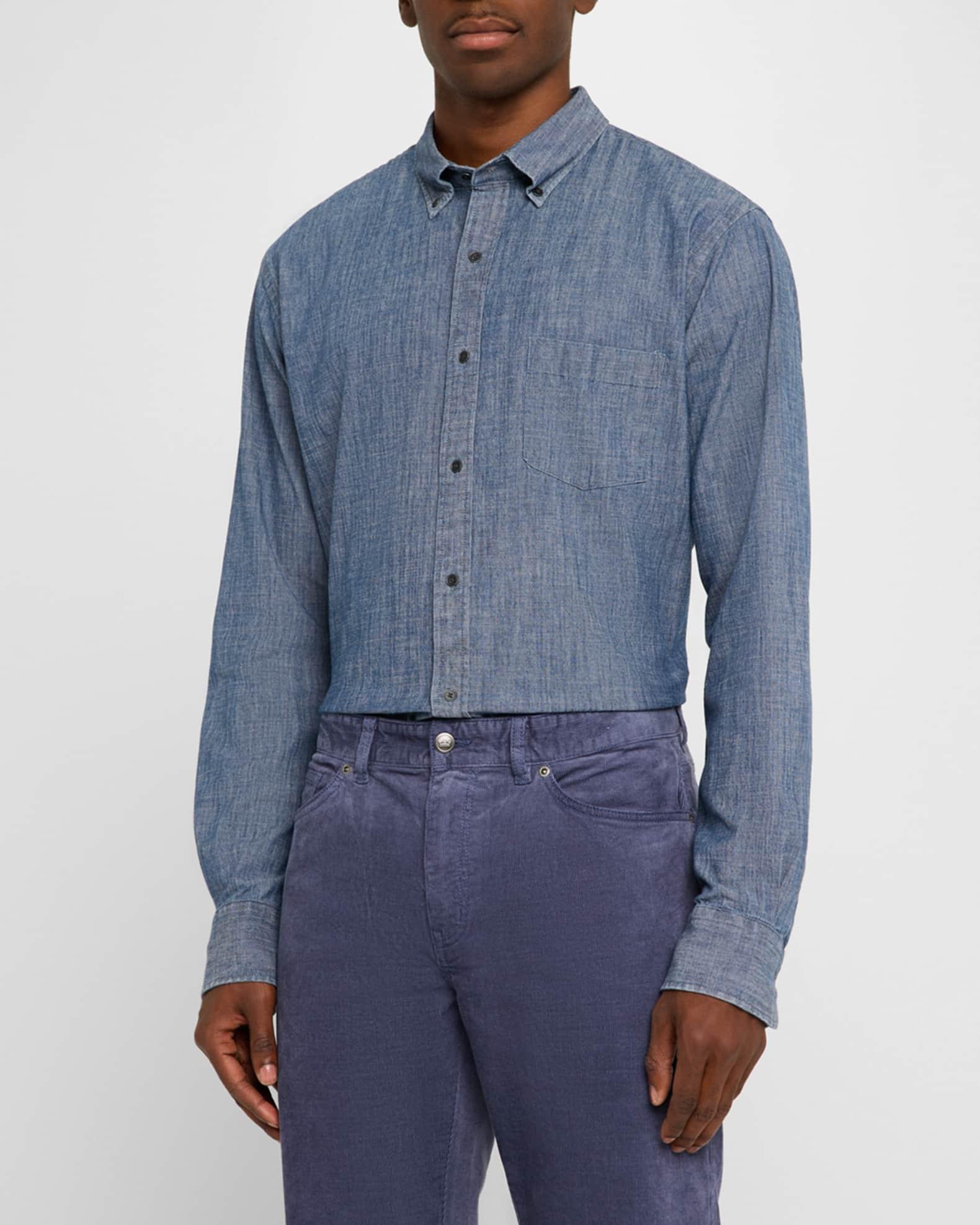 Men's Tamworth Chambray Cotton-Stretch Sport Shirt Product Image
