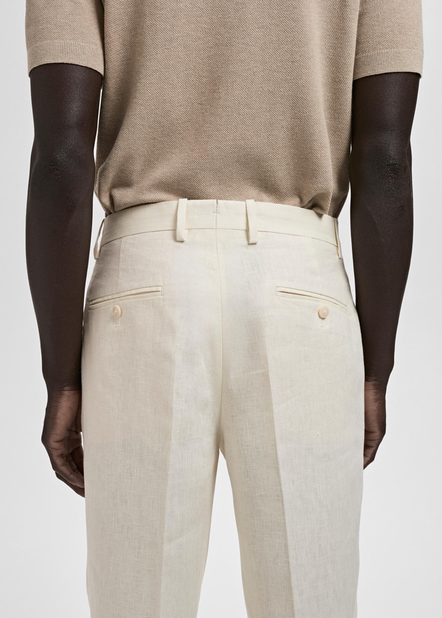 Amalfi 100% linen slim-fit suit pants - Men | MANGO USA Product Image