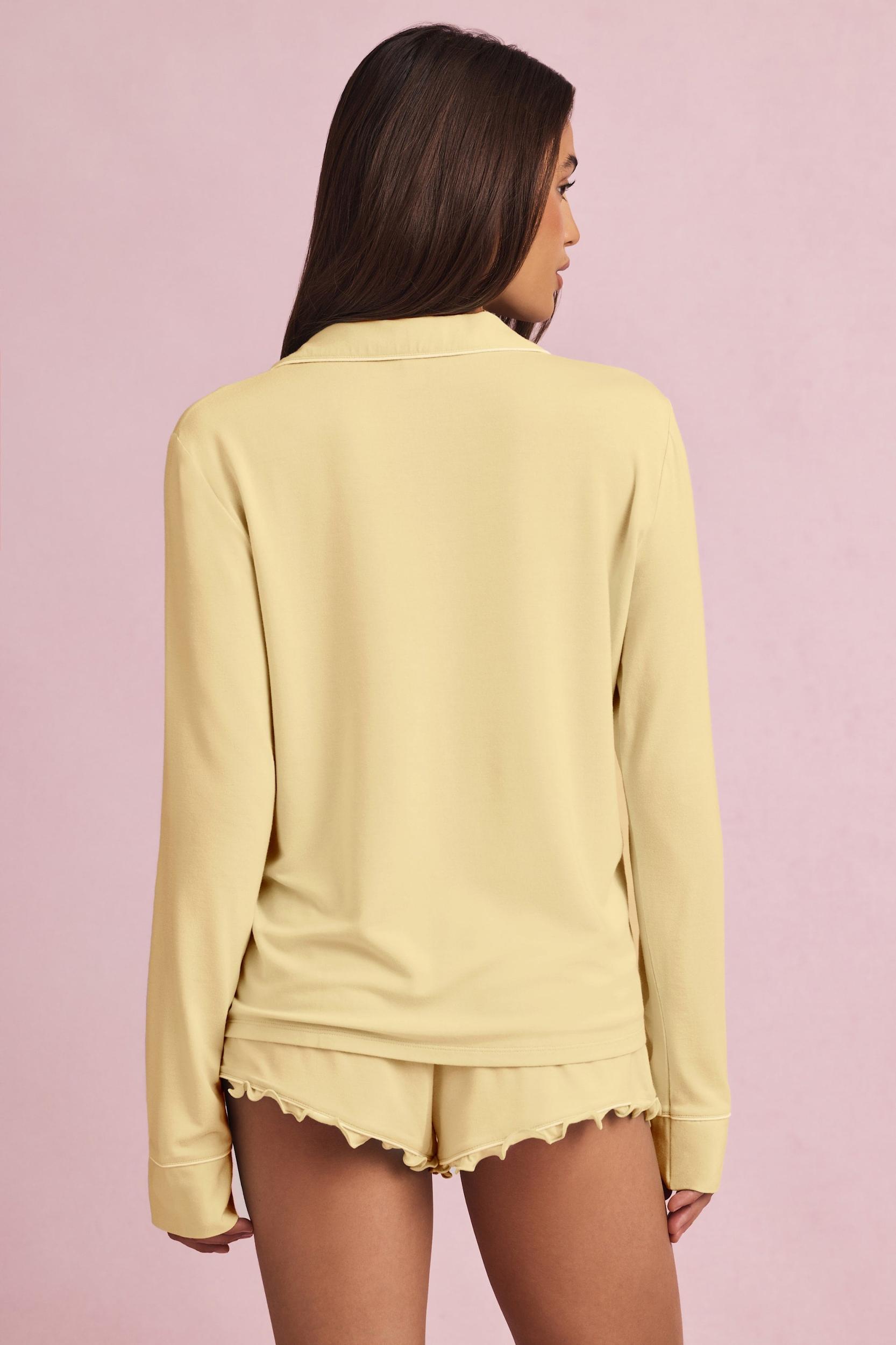 Modal Long-Sleeve Pyjama Top in Mint Product Image