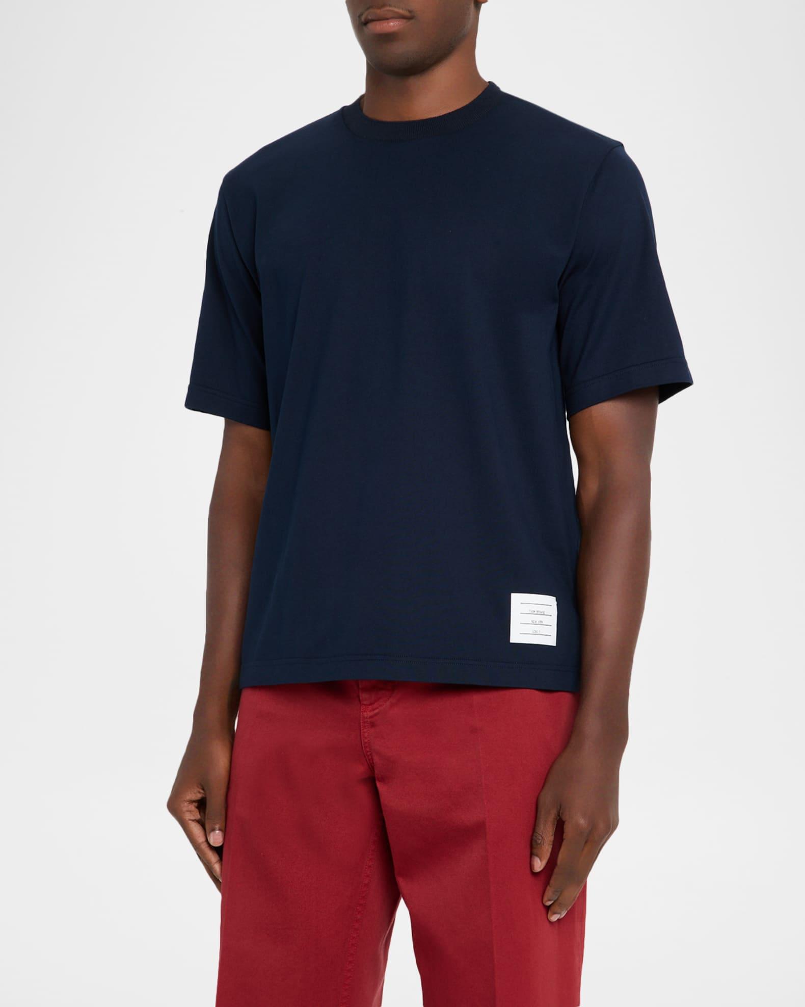 Men's Cotton Stripe-Trim Crewneck T-Shirt Product Image