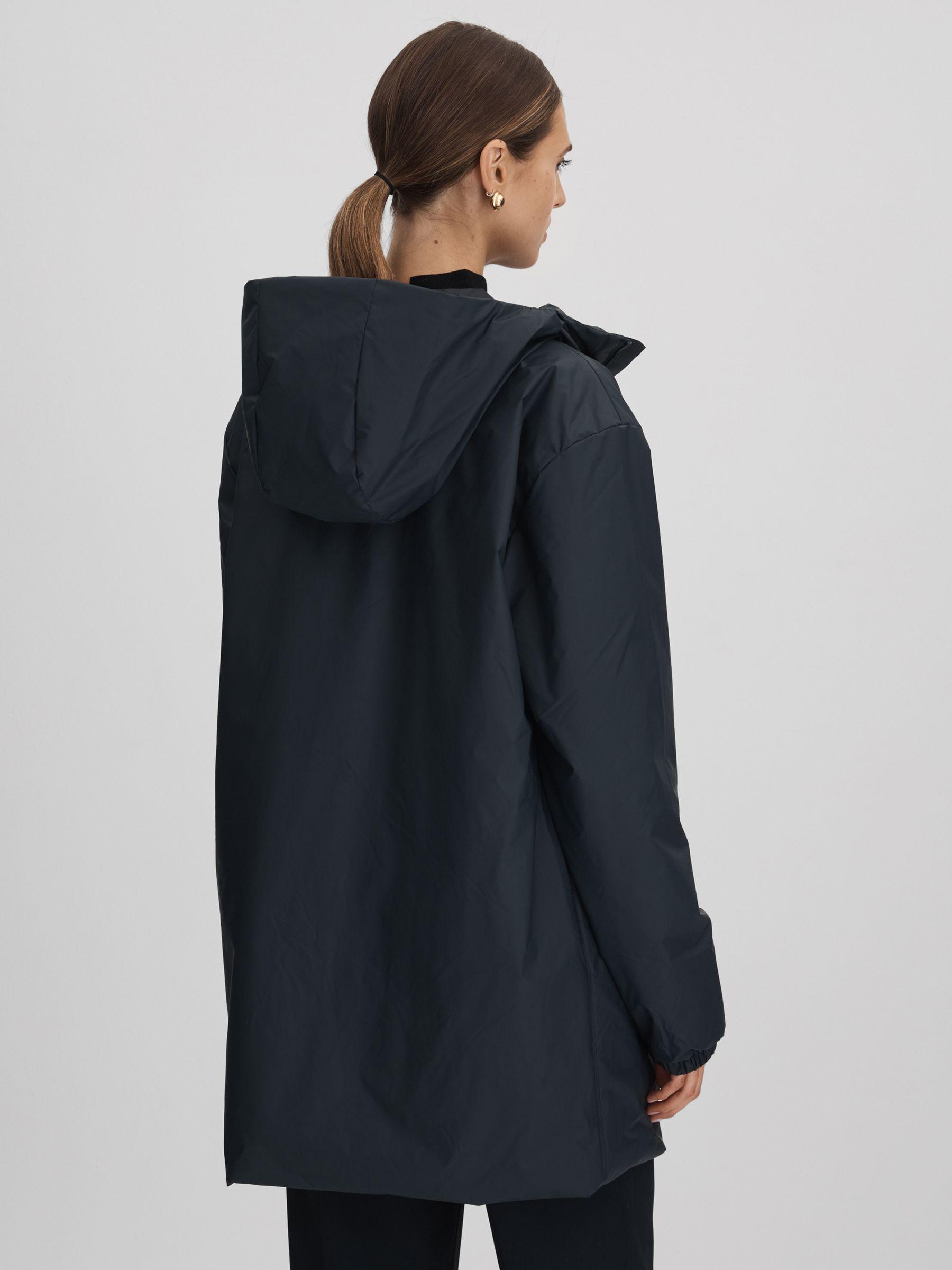 Rains Waterproof Long Jacket in Navy Product Image