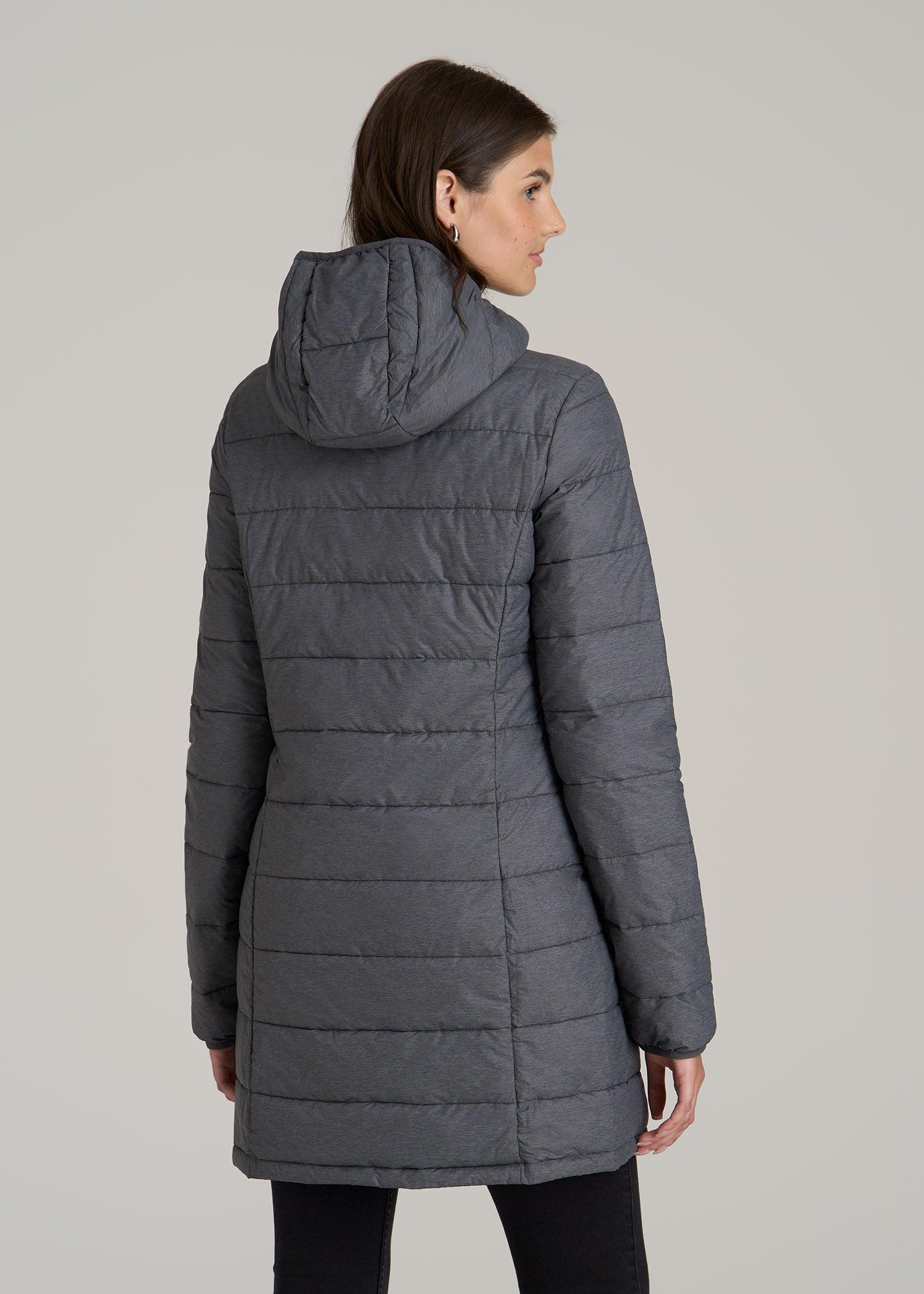 Packable Puffer Jacket for Tall Women in Charcoal Space Dye Female Product Image