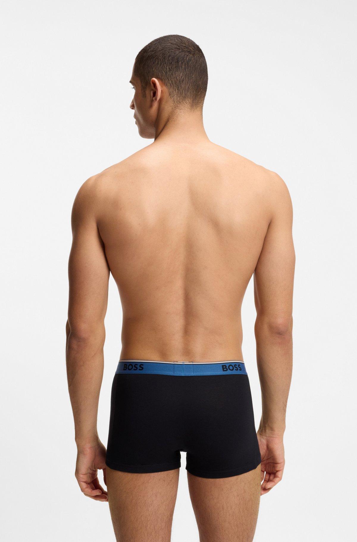 Three-pack of stretch-cotton trunks with logo waistbands Product Image