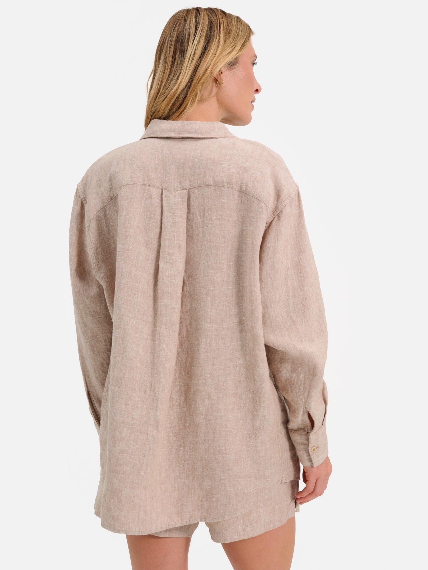 Organic Linen Oversized Button Down Female Product Image