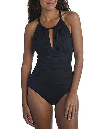 La Blanca Ruched Cutout One Piece Swimsuit Product Image