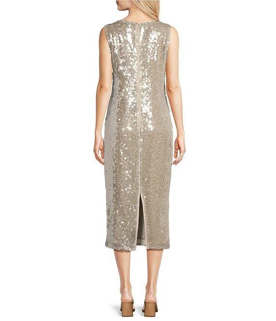 Alex Marie Jade Sequin Boat Neck Sleeveless Dress Product Image
