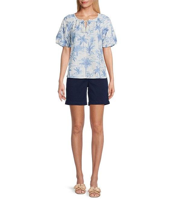 Tommy Bahama Fortuna Fronds Poplin Tassel Short Sleeve Top Product Image