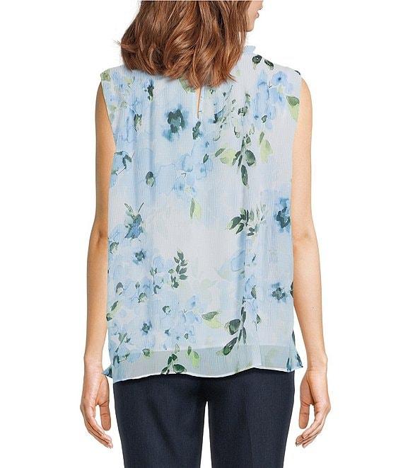 Calvin Klein Mock Neck Sleeveless Novelty Printed Top Product Image