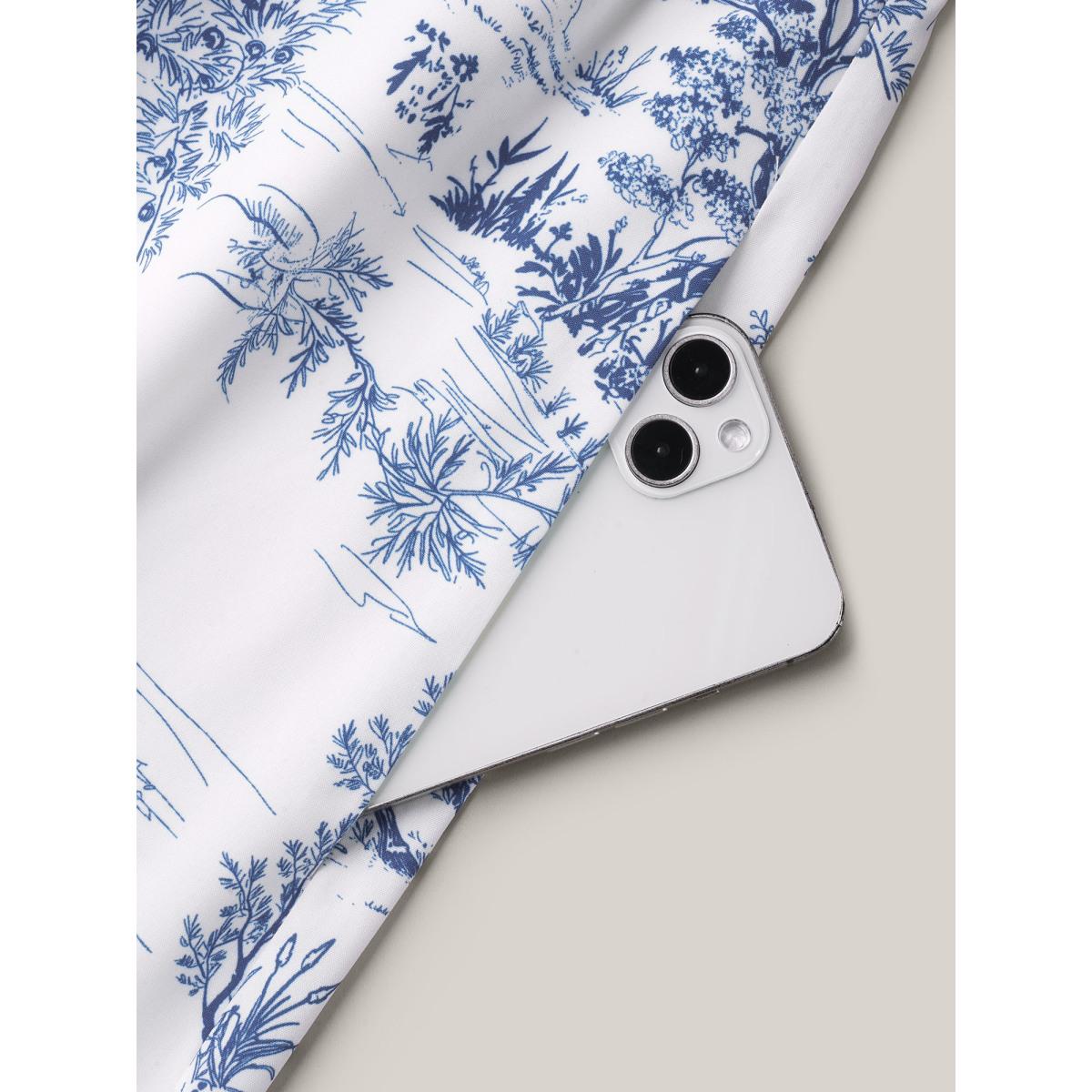 Plus Size Spring Dreams Stretchy-Waist Midi Dress LightBlue Women Elegant Gathered V-neck Short sleeve Curvy BloomChic 18-20/2X Product Image