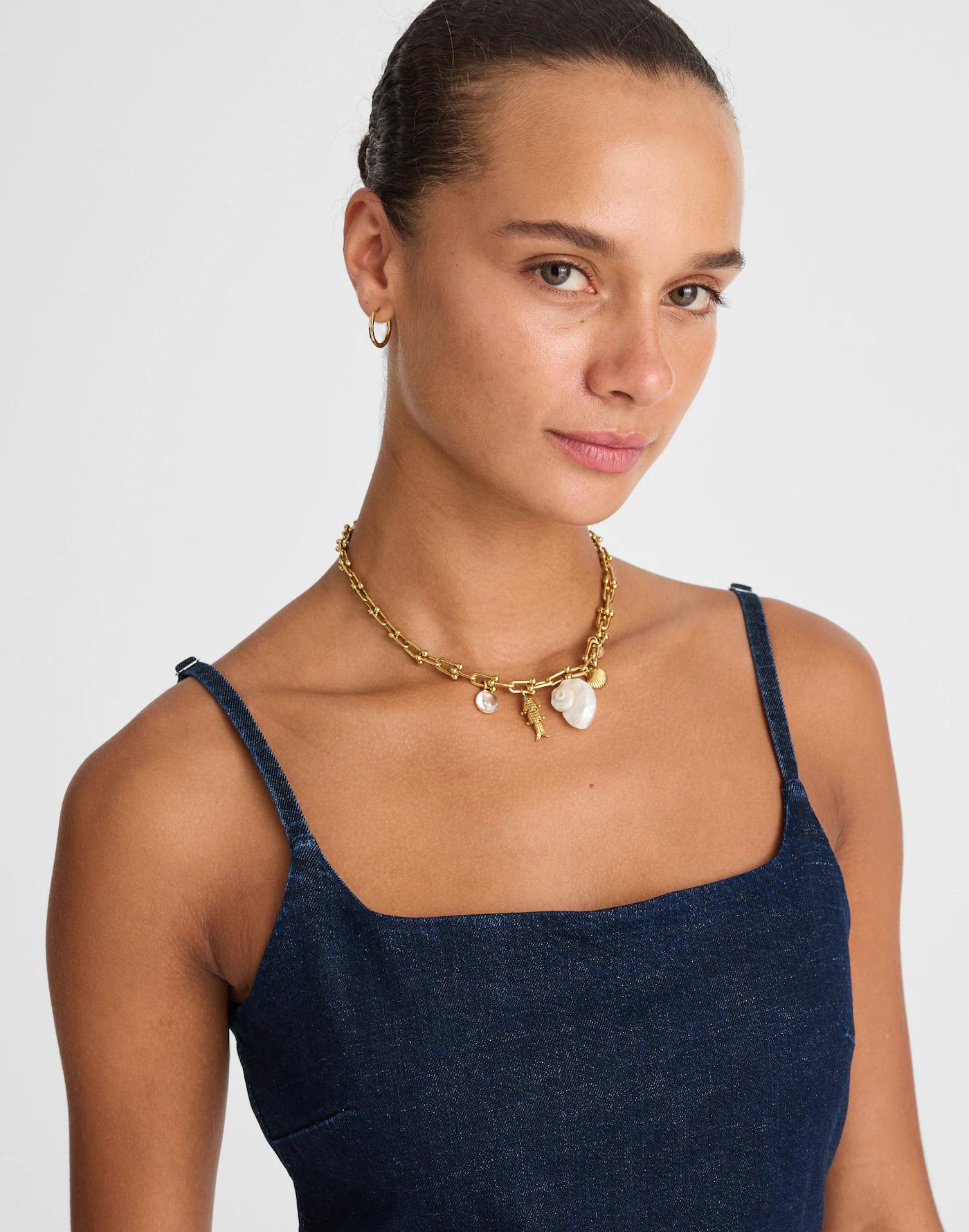 Denim Squareneck Romper in Briant Wash Product Image