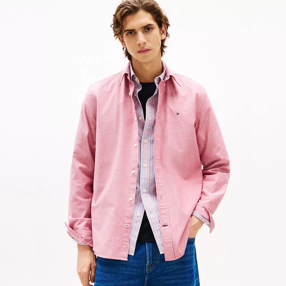 Men's Tommy Hilfiger Regular Fit Essential Stretch Oxford Shirt,  Product Image