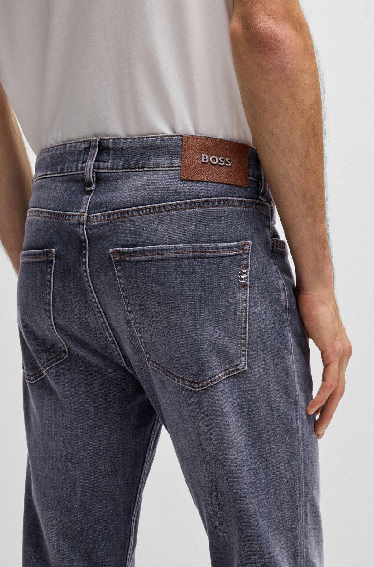 Slim-fit jeans in gray soft-touch denim Product Image