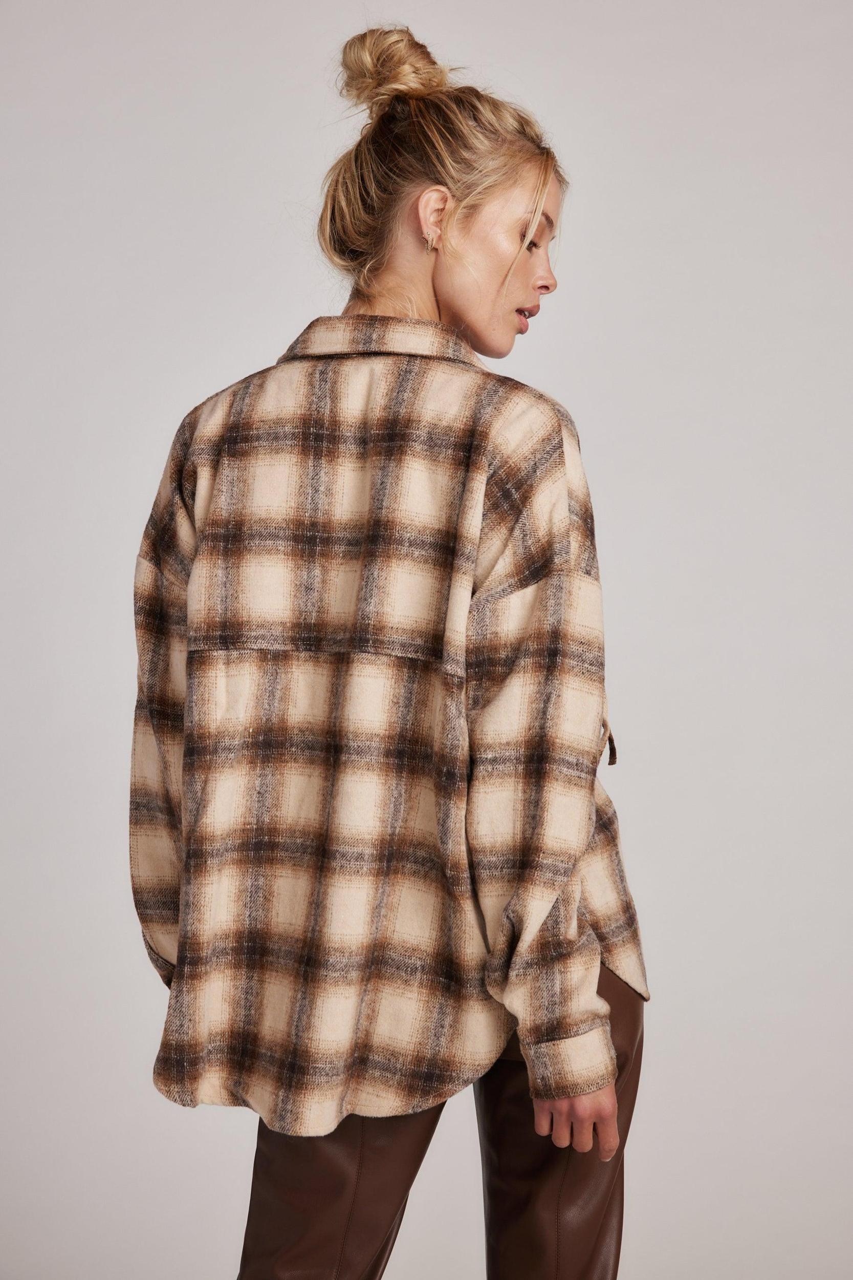 Devin Brown Fringe Shacket Female Product Image