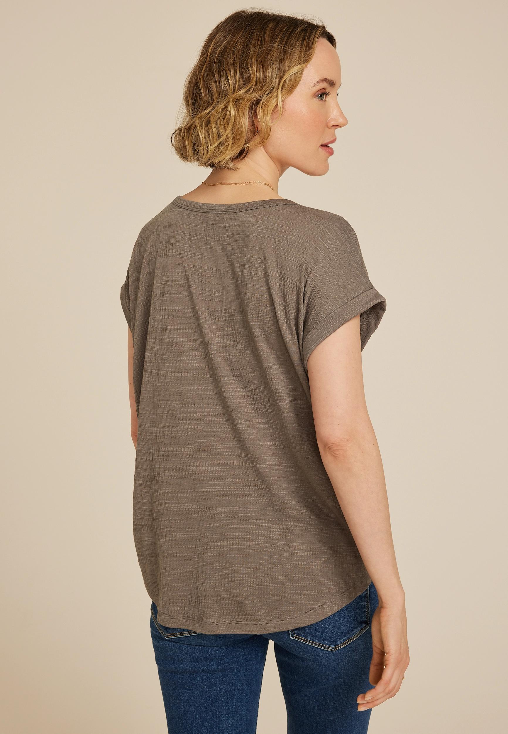 24/7 Clara Textured Short Sleeve Tee Product Image