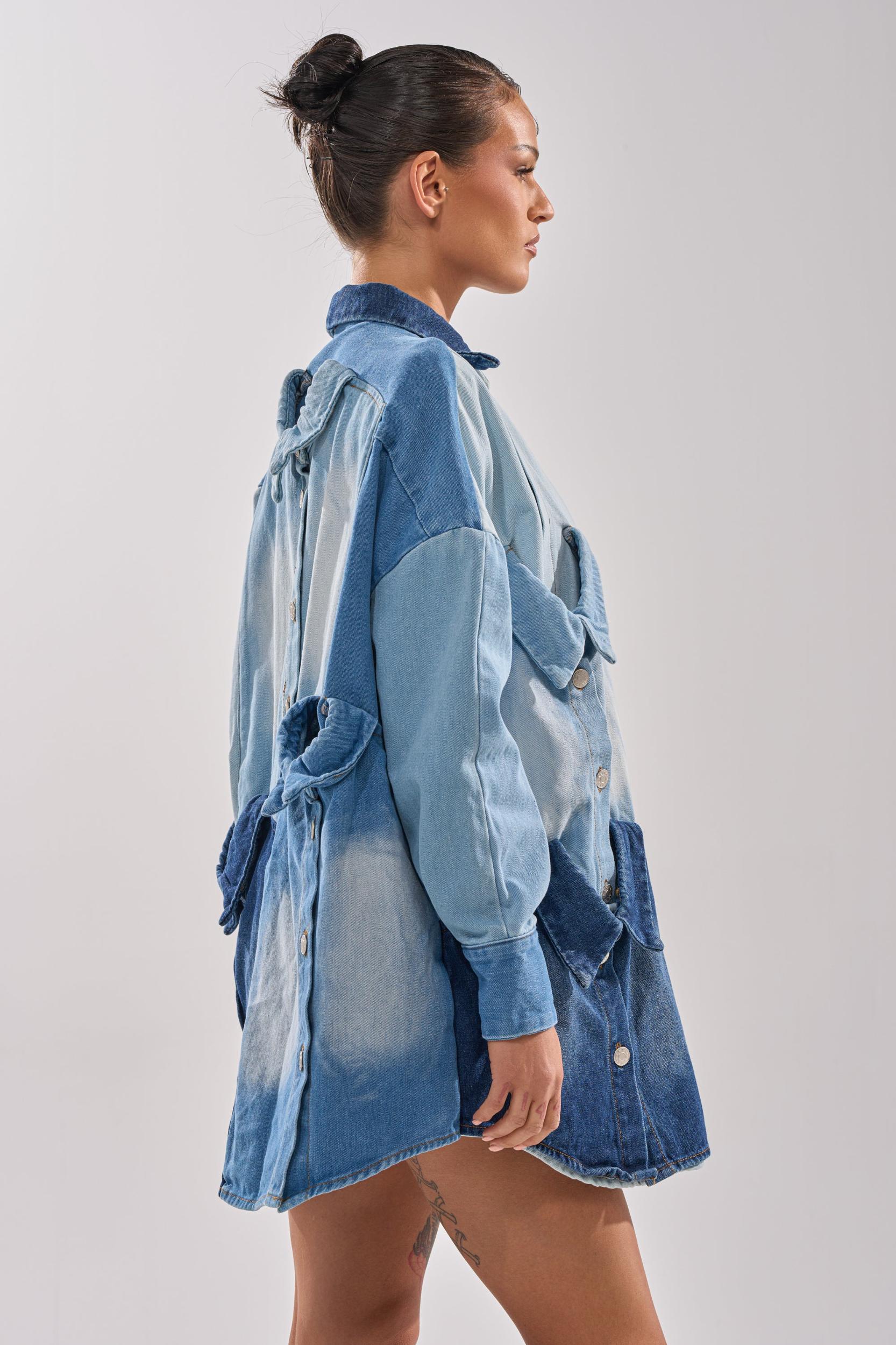 MONDAY BLUES DENIM MINI DRESS Product Image