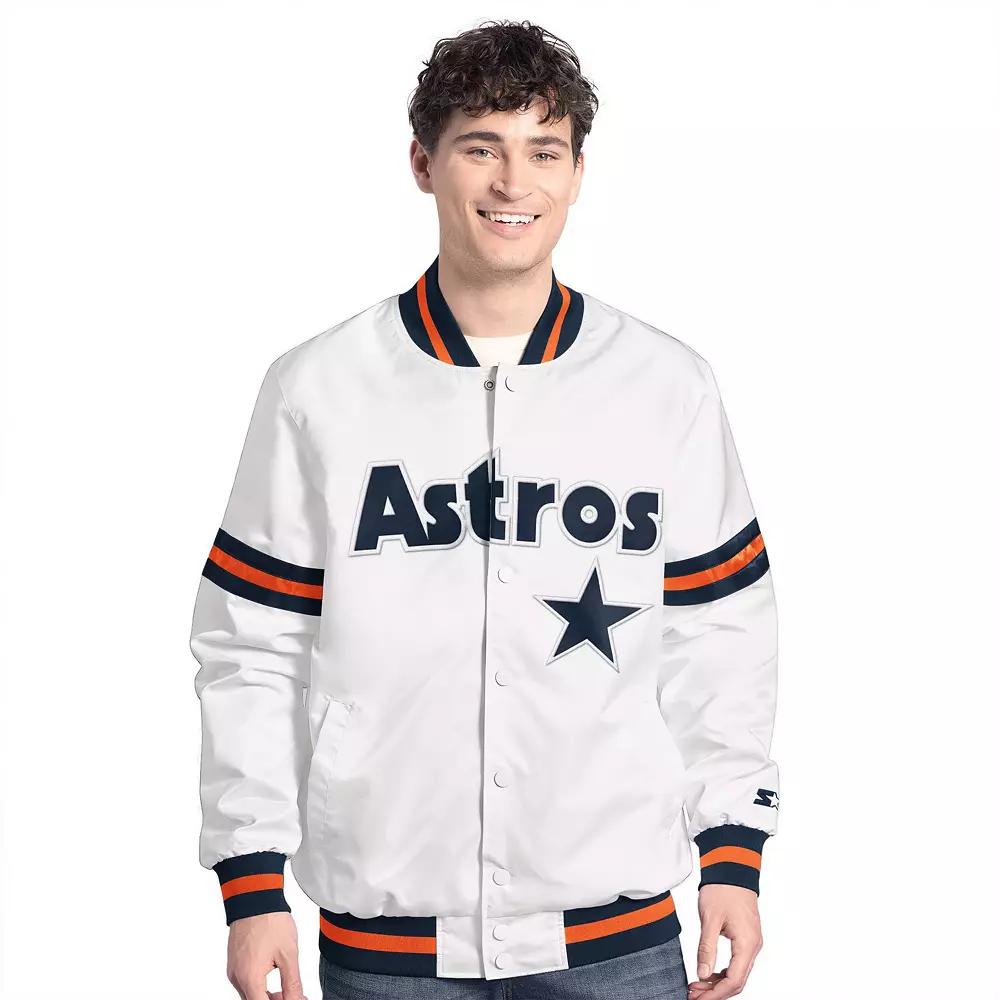Men's Starter White Houston Astros Cooperstown Scout Full-Snap Varsity Jacket,  Product Image