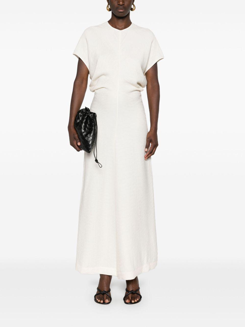 draped-detailing textured maxi dress Product Image