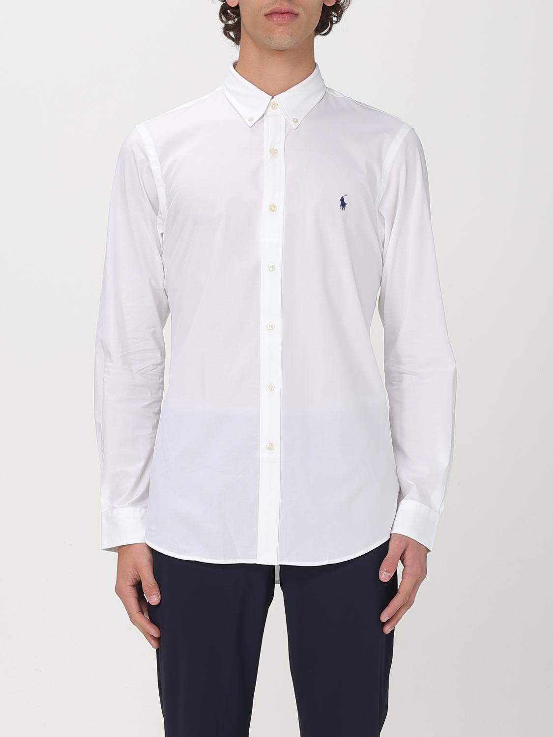 POLO RALPH LAUREN Long-sleeved Button-down Shirt With Tailored Fit In White Product Image