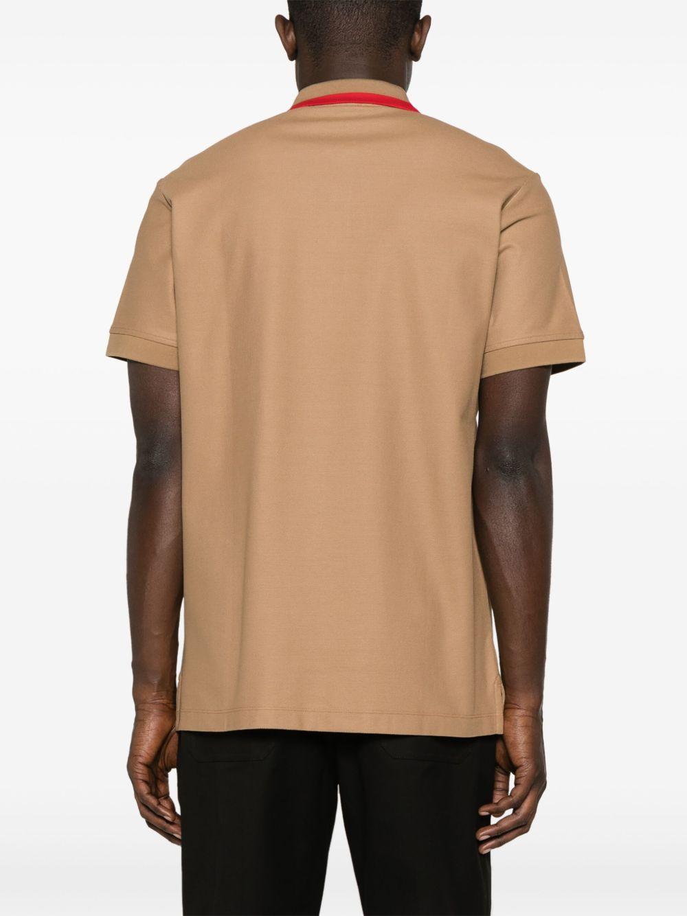 contrasting-collar cotton polo shirt Product Image