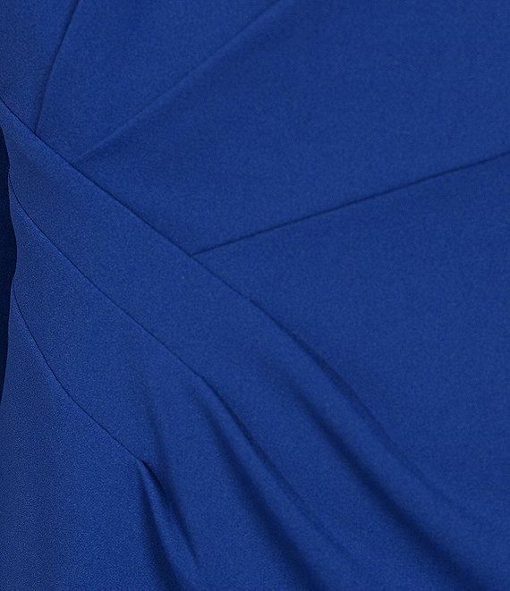 Maggy London Stretch Boat Neck 3/4 Sleeve Pleated Knot Waist Detailed Sheath Dress Product Image