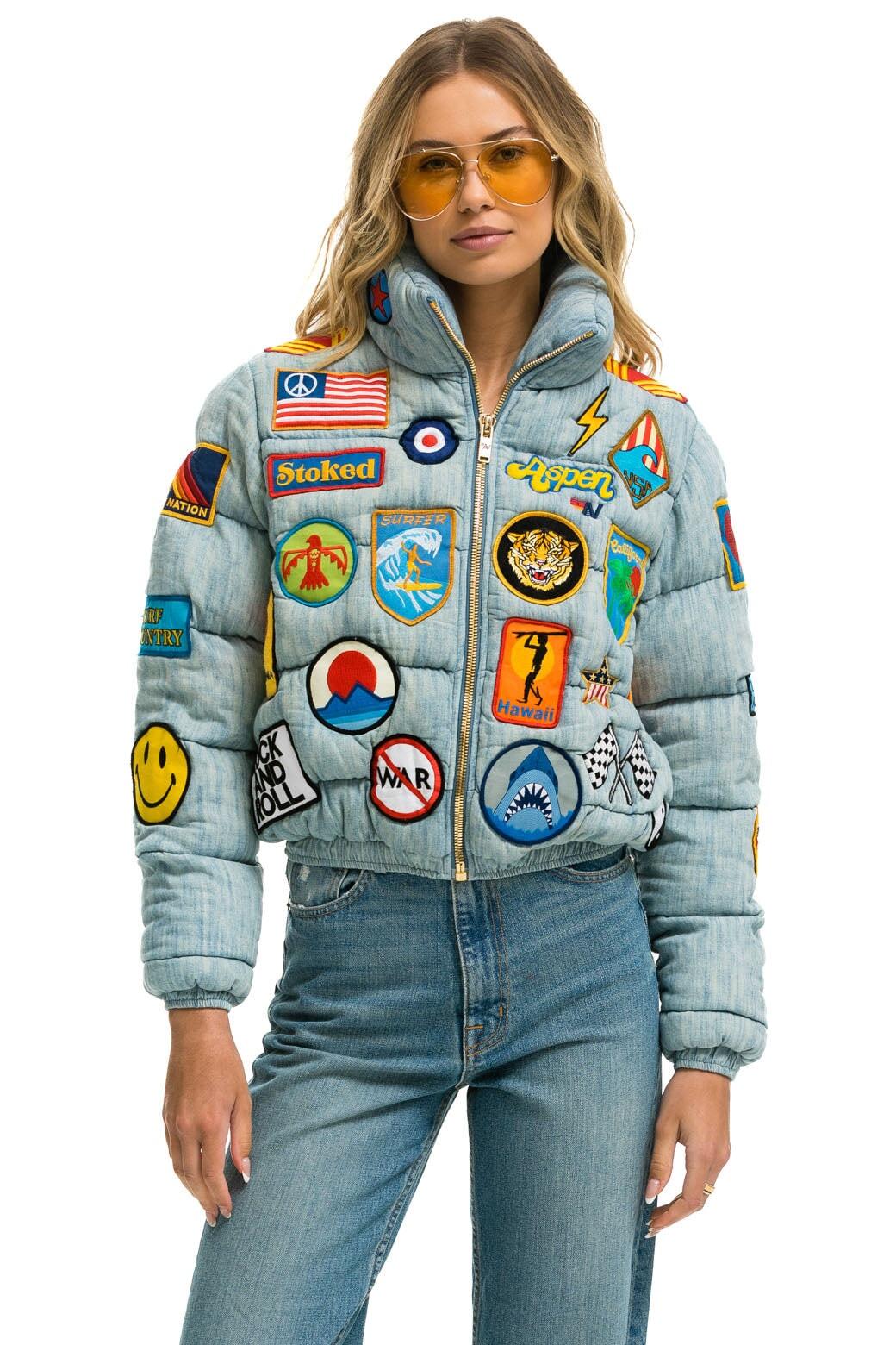 VINTAGE PATCH DENIM APRES PUFFER JACKET - VINTAGE Female Product Image