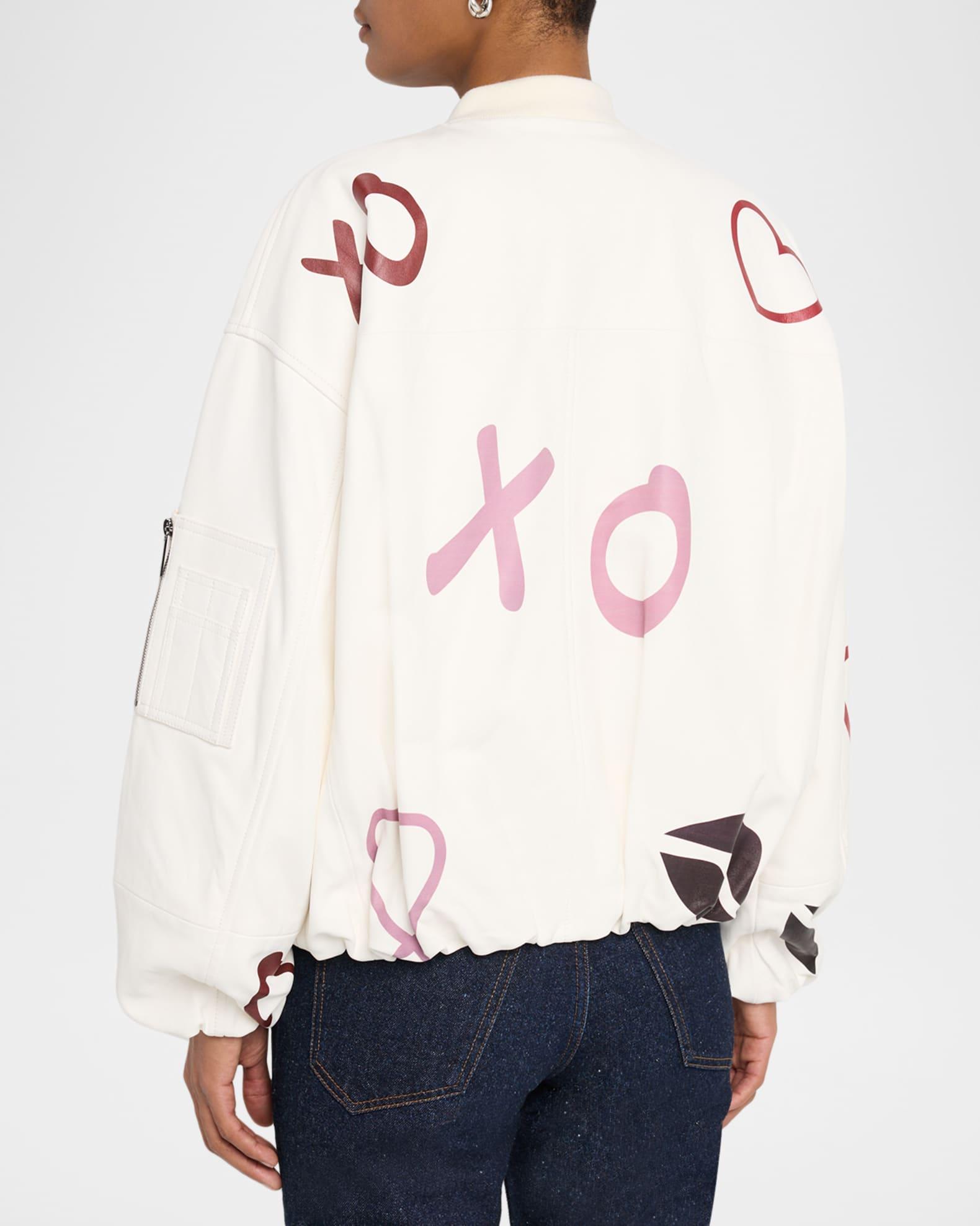 Zip Leather Bomber Jacket Product Image