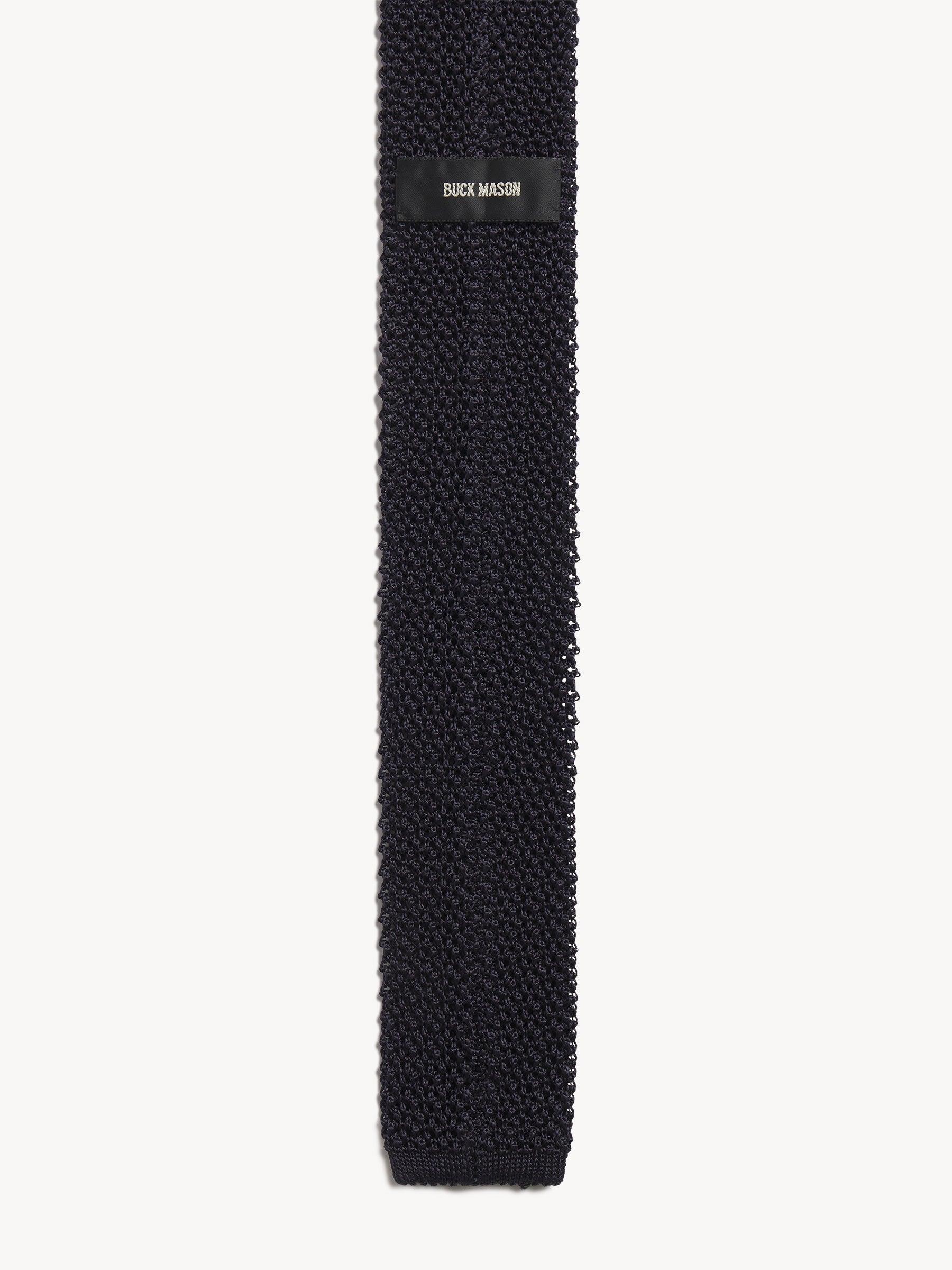 Navy Italian Silk Knit Tie Product Image