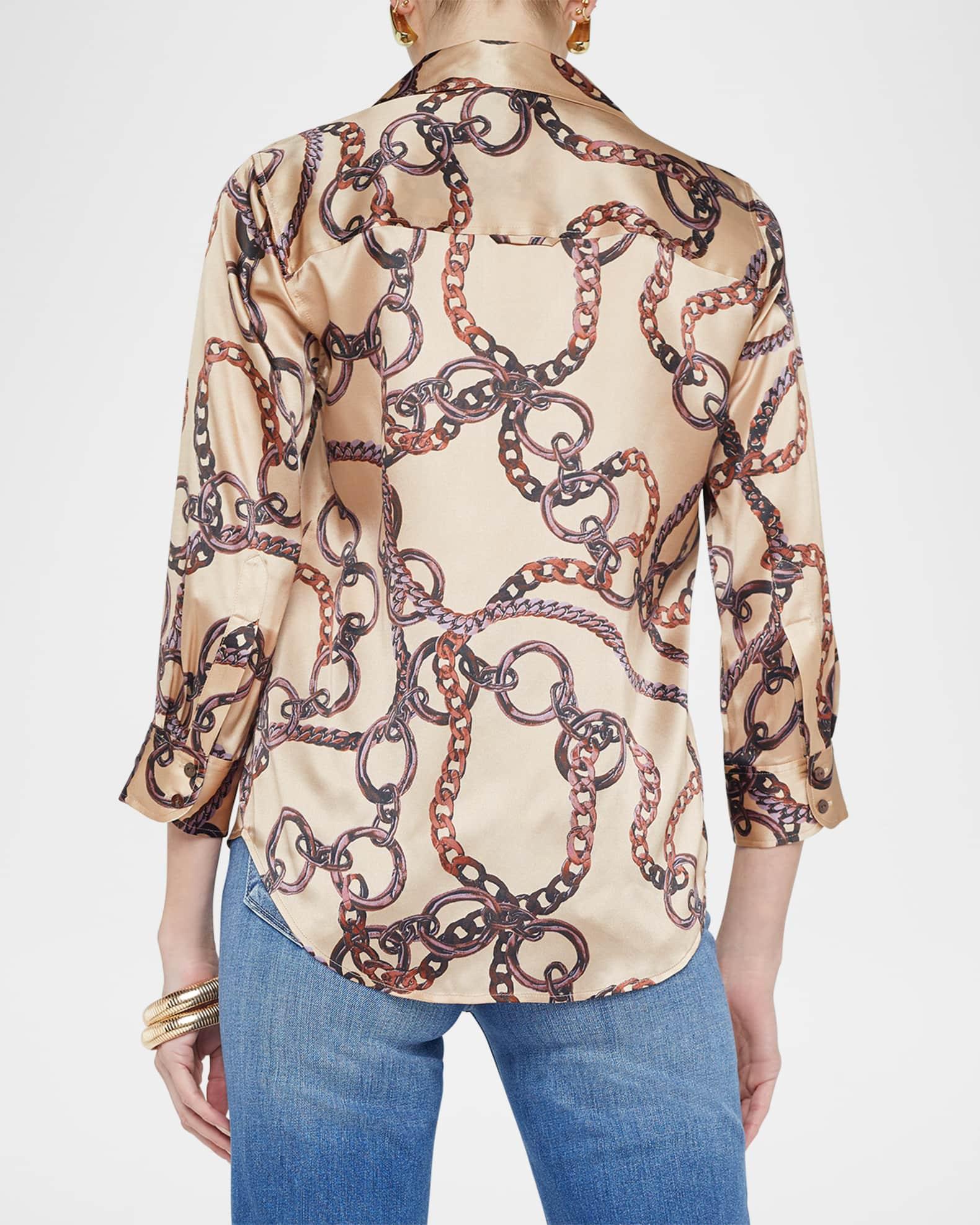 Dani Multi Chain Printed Silk Blouse Product Image