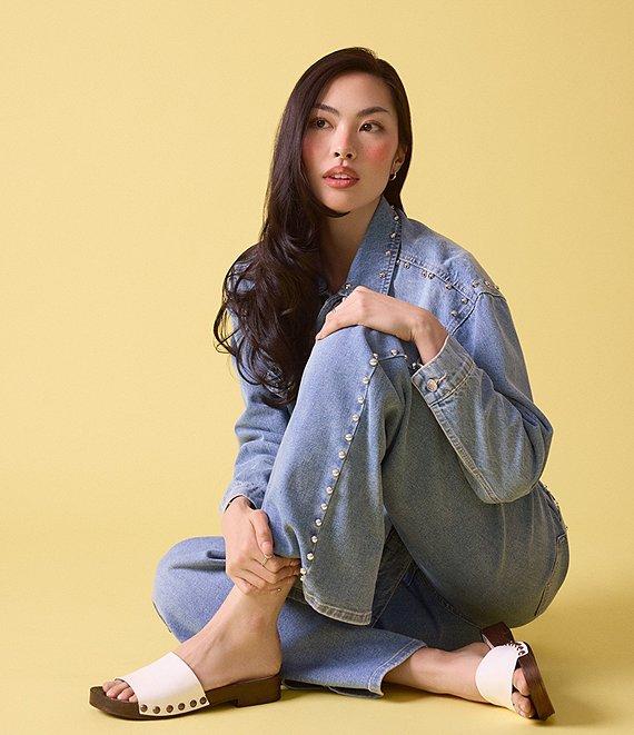 Stevie Jeans Studded Relaxed Fit Straight Leg Jeans Product Image