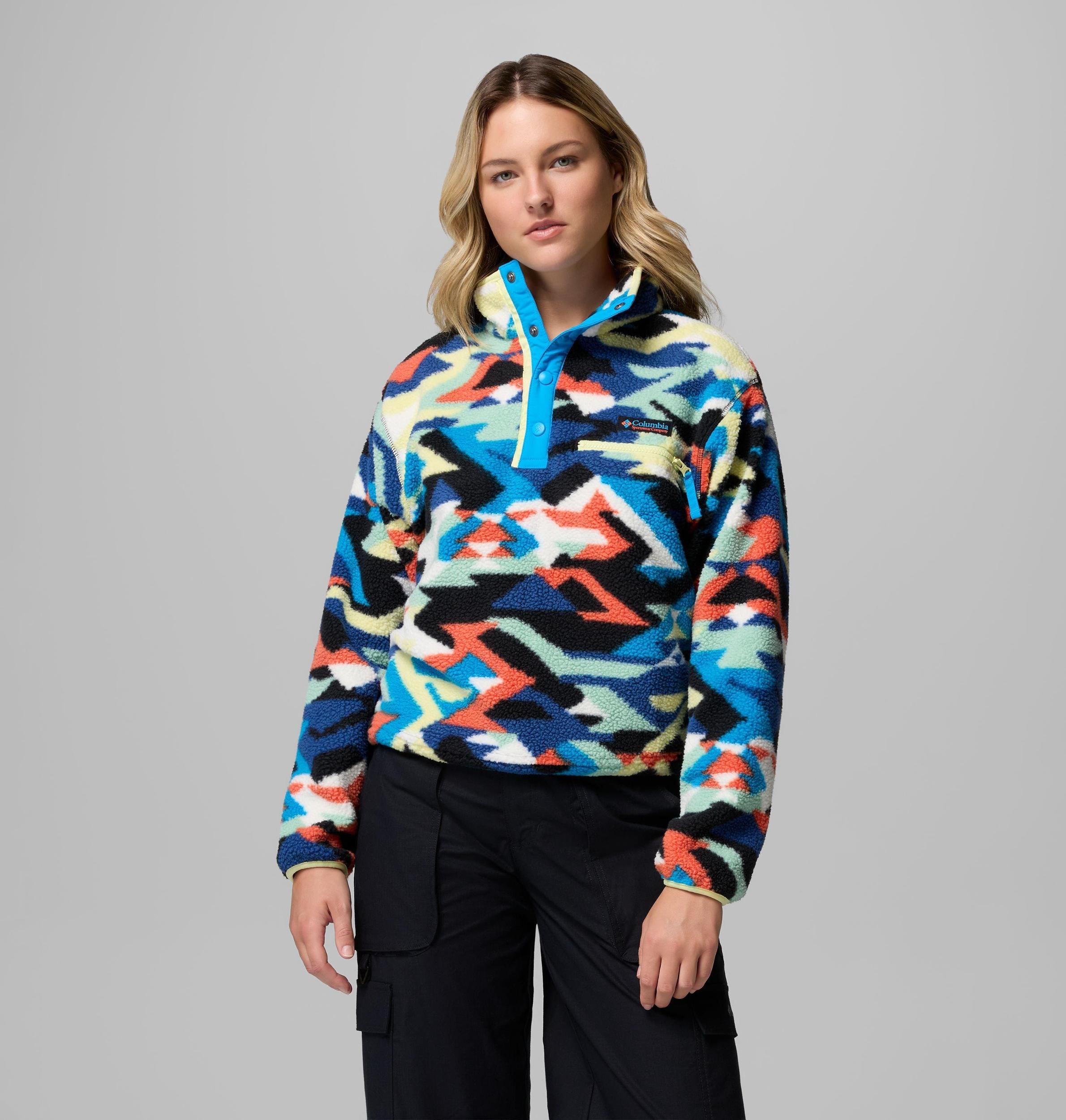 Columbia Womens Helvetia II Printed Cropped Half Snap Fleece Pullover- Product Image