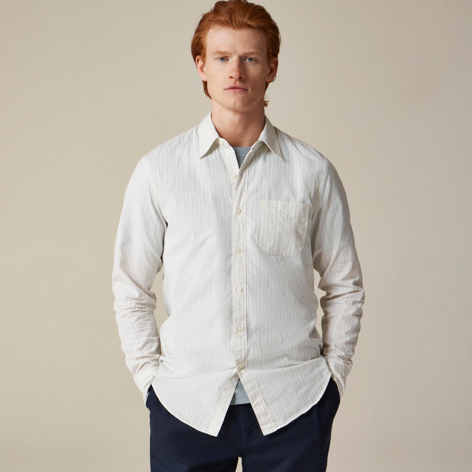Secret Wash cotton poplin shirt with point collar Product Image