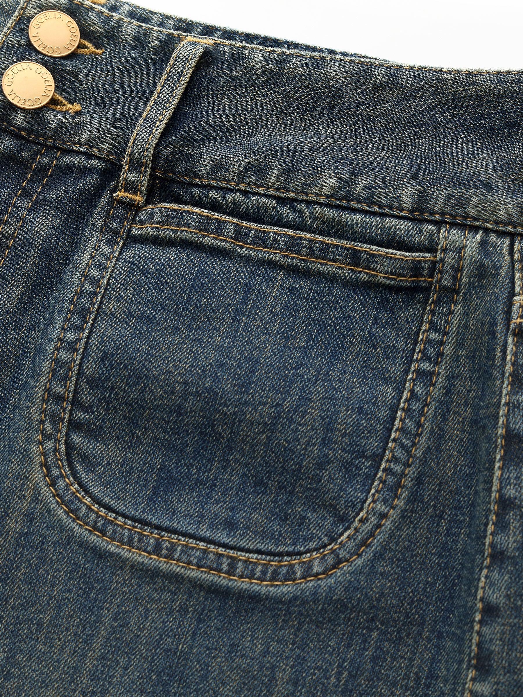 Denim High-Waisted Women Flared Jeans Product Image