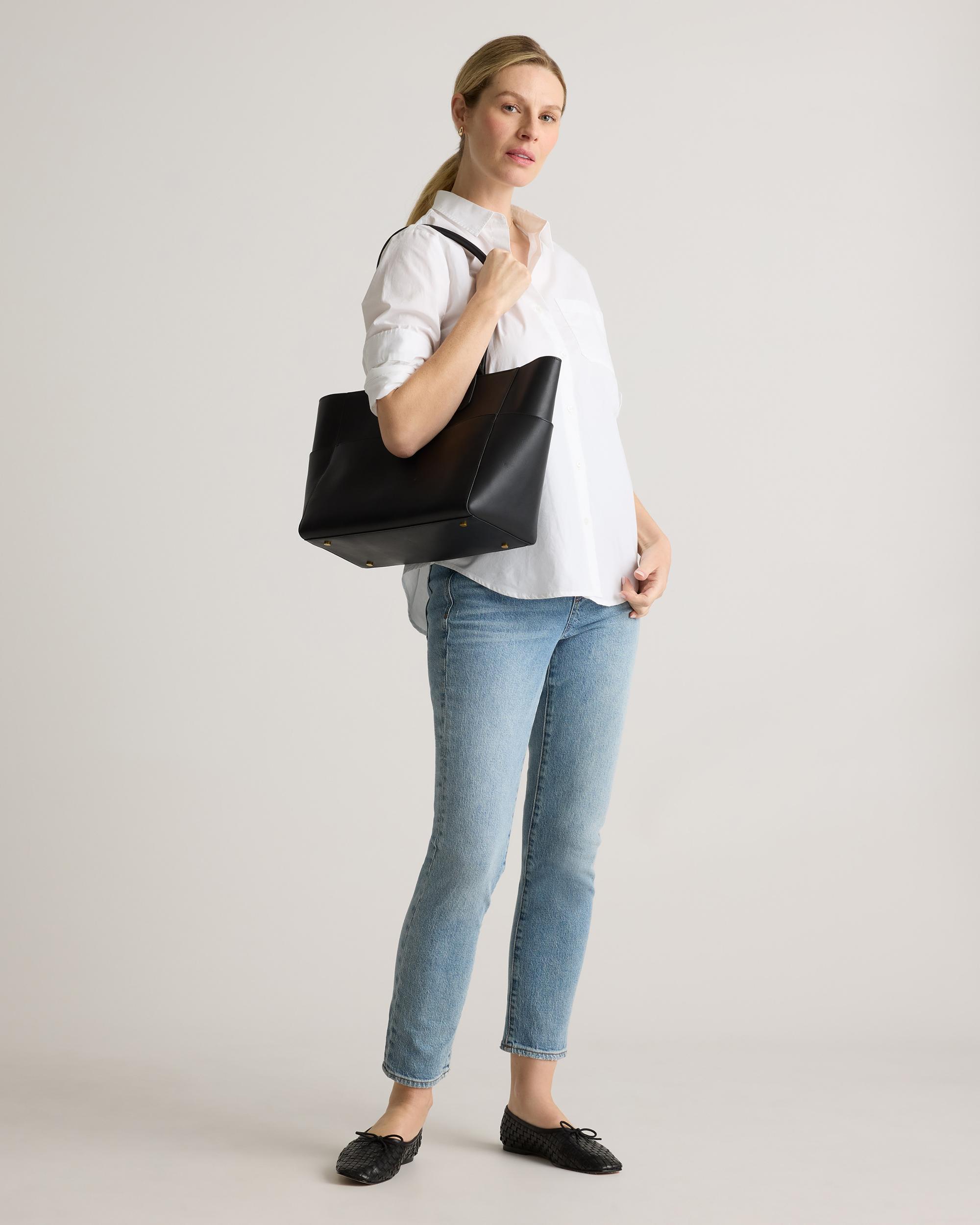 Quince | Women's Italian Leather Shopper Tote Product Image