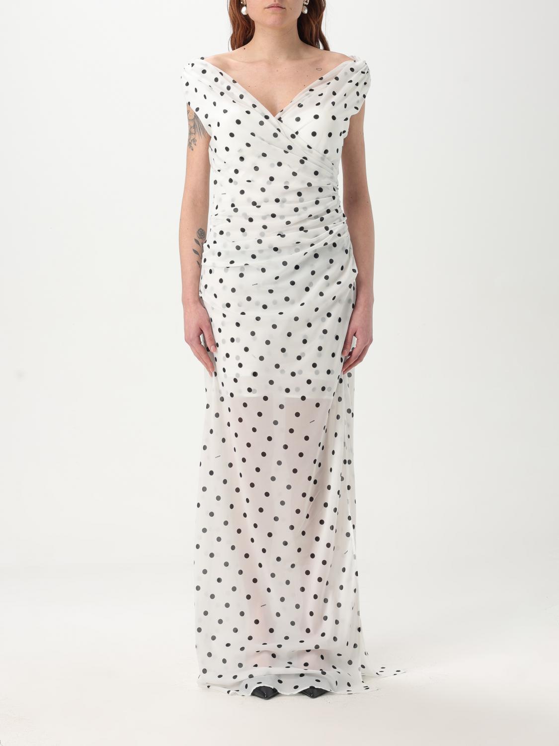 JACQUEMUS Women Rita Pois Long Dress In White Product Image