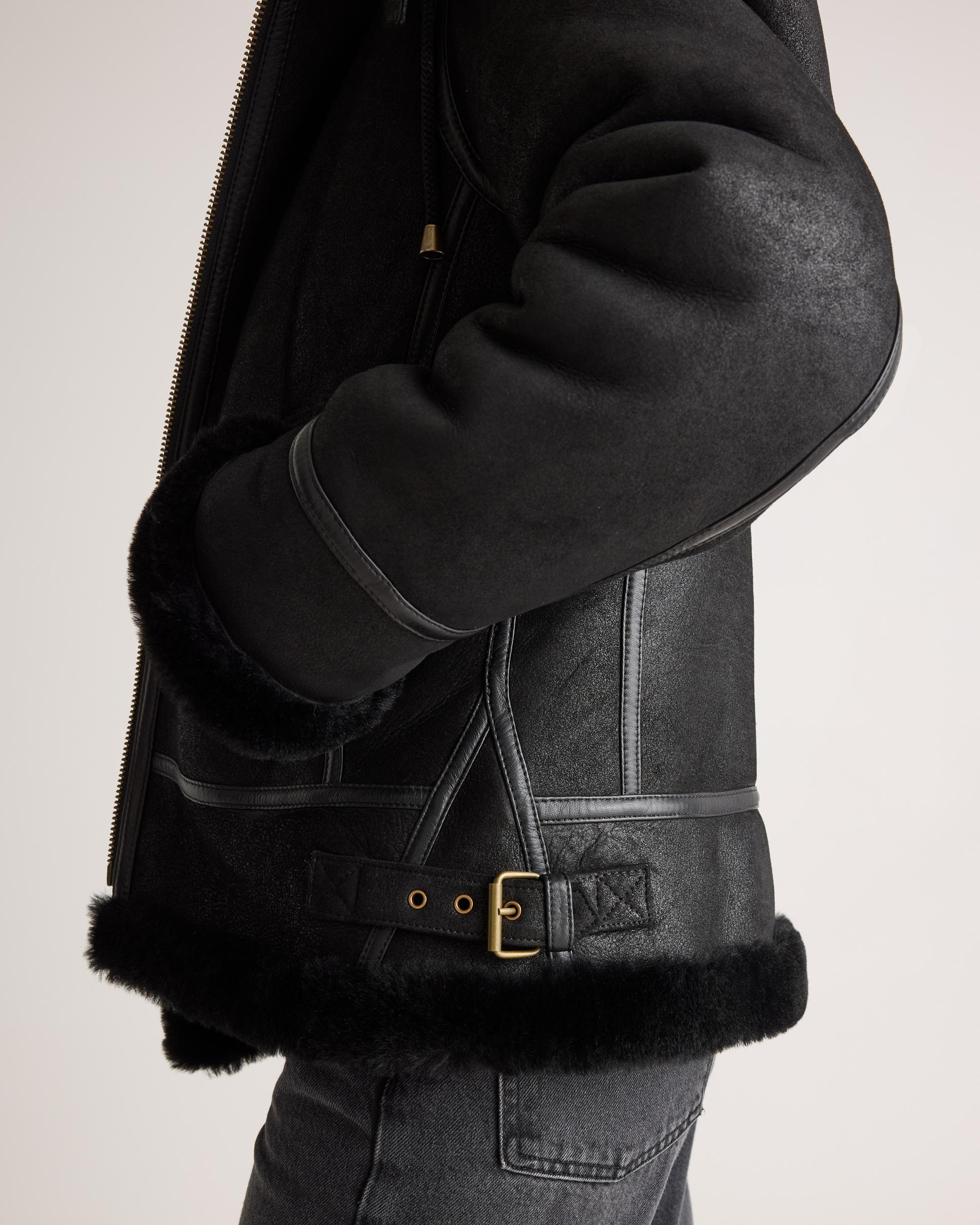 Quince | Women's 100% Shearling Cold Weather Bomber Jacket Leather Product Image
