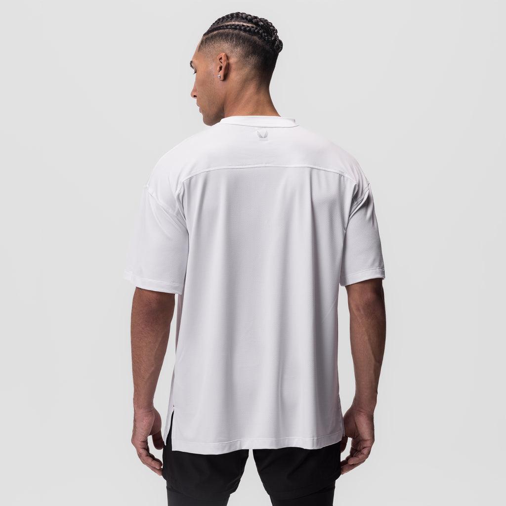 0822. AeroSilver® Oversized Tee - White "Box Logo" Product Image
