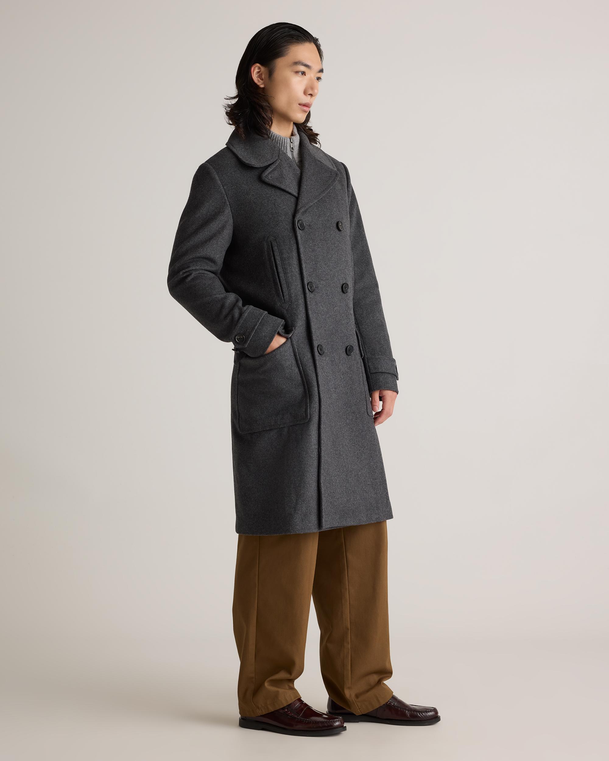 Quince | Men's Italian Wool Double-Breasted Officer Topcoat Wool/Nylon Product Image