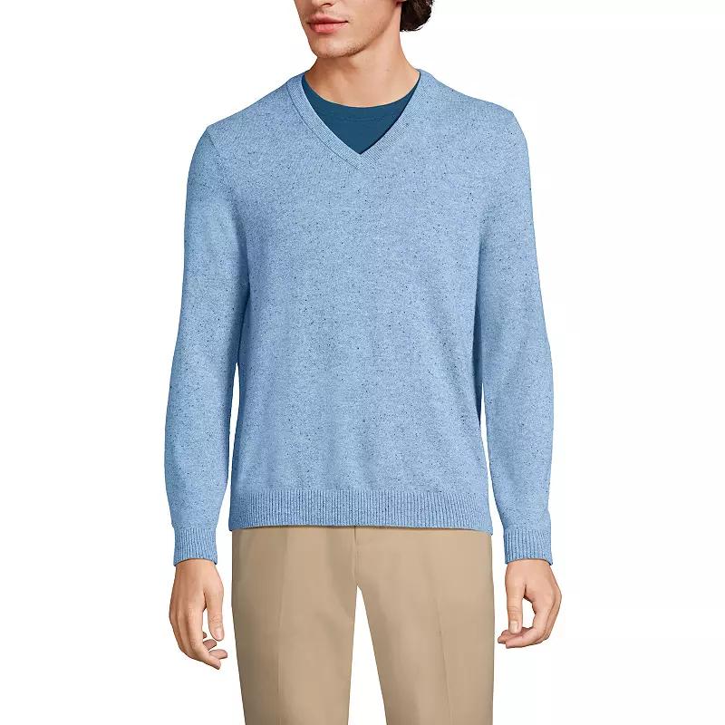 Men's Lands' End Fine-Gauge Cashmere V-neck Sweater,  Product Image