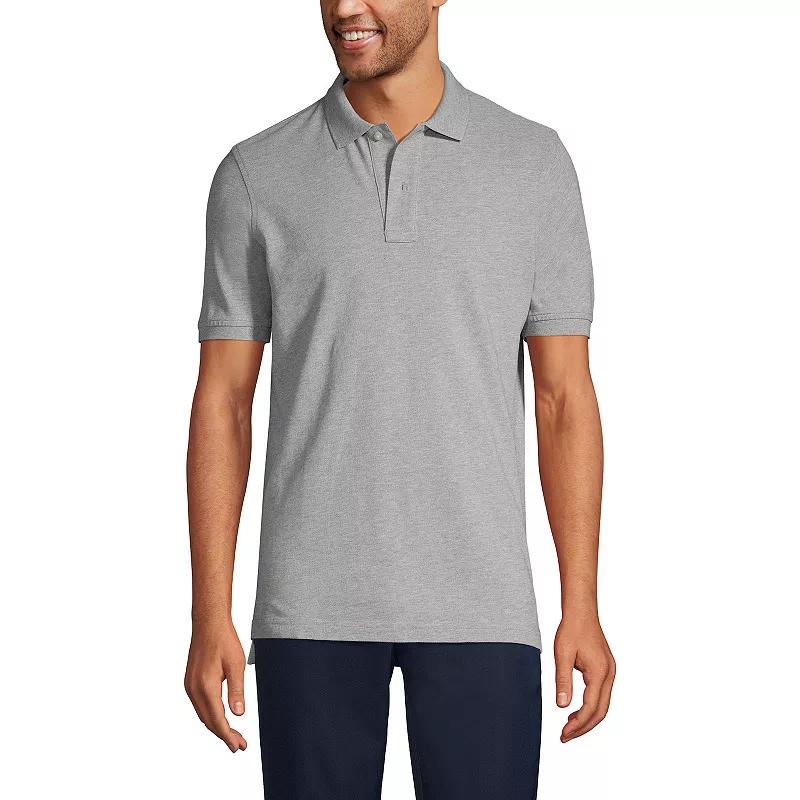 Men's Lands' End Short Sleeve Mesh Polo Shirt, Size: XL, Gray Grey Product Image