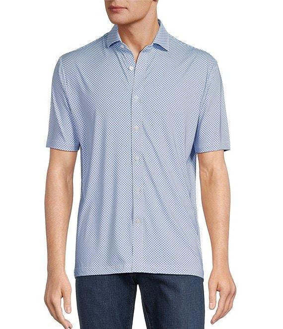 Hart Schaffner Marx Luxury Performance Short Sleeve Micro Floral Coatfront Shirt Product Image