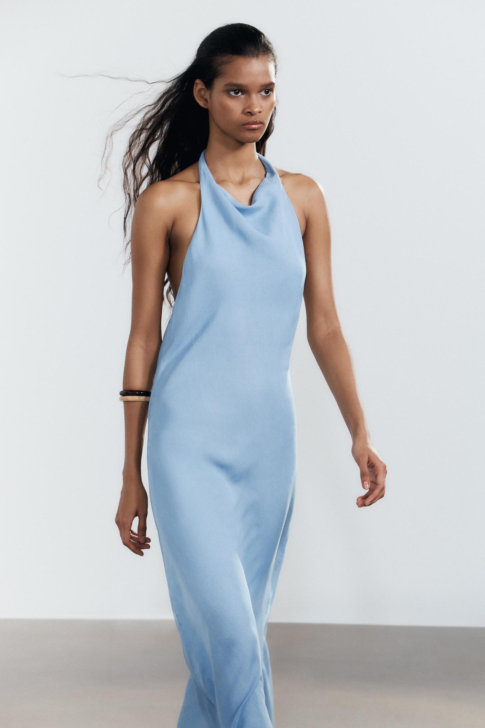 FLOWY HALTER DRESS Product Image