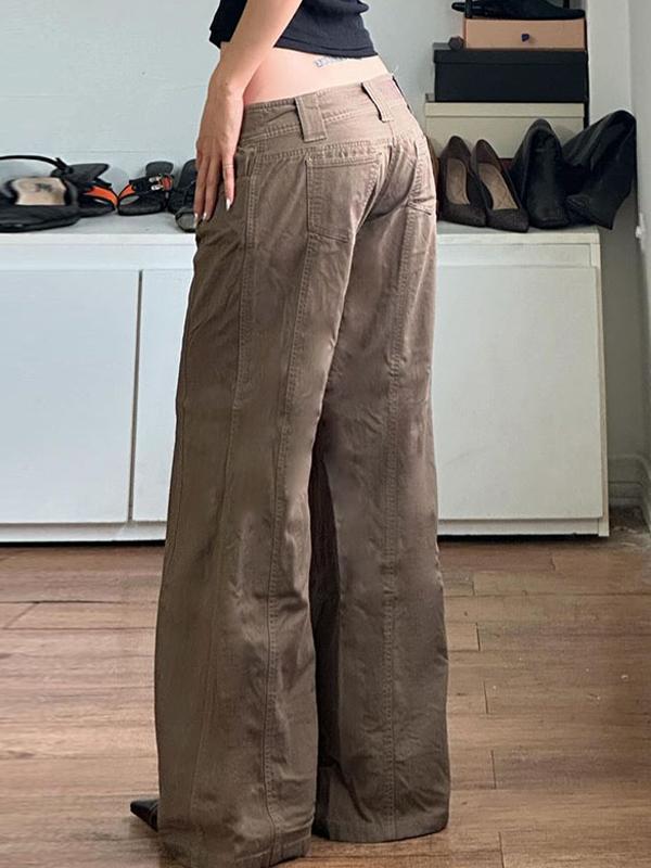 Vintage Low Waist Split Slimming Flare Jeans Product Image