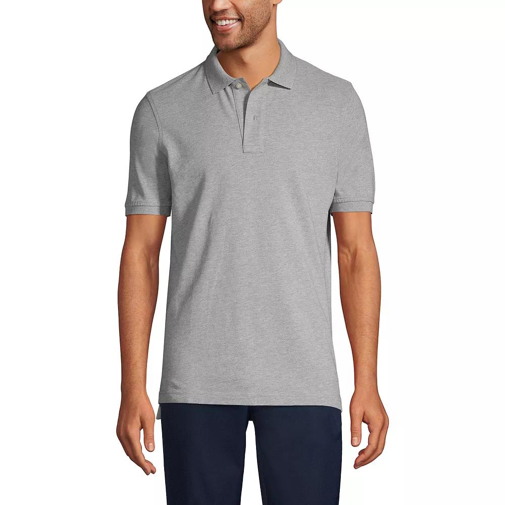 Men's Lands' End Short Sleeve Mesh Polo Shirt, Size: XL, Gray Grey Product Image
