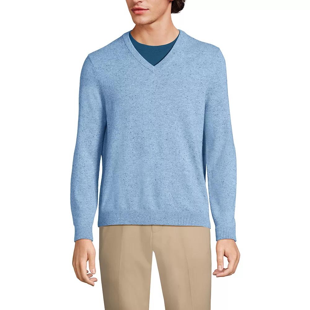 Big & Tall Lands' End Fine-Gauge Cashmere V-neck Sweater, Men's,  Product Image