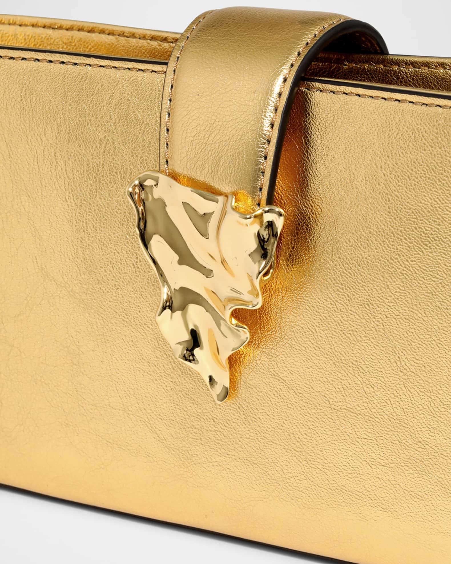 The Crumple Metallic Leather Crossbody Bag  Product Image