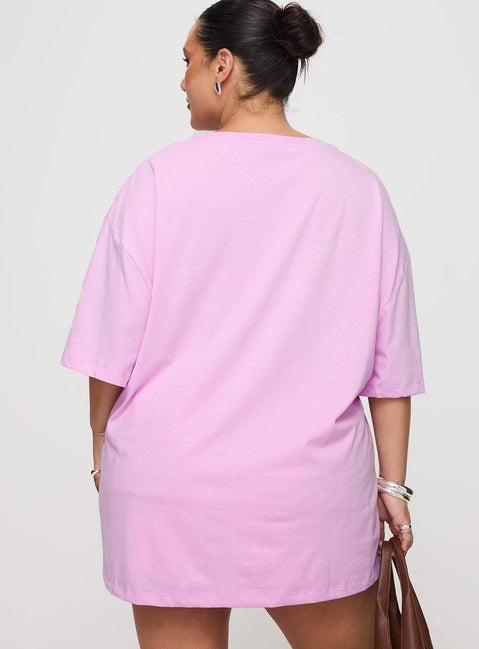 Hibiscus Haven Oversized Tee Pink Curve Product Image