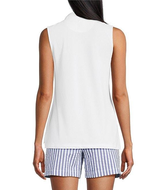Tommy Bahama Delray Collared Split Neck Sleeveless Pique Polo Top Product Image