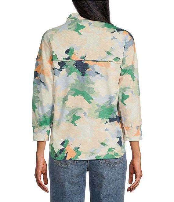 Westbound Knit Henley Elbow Sleeve Top Product Image