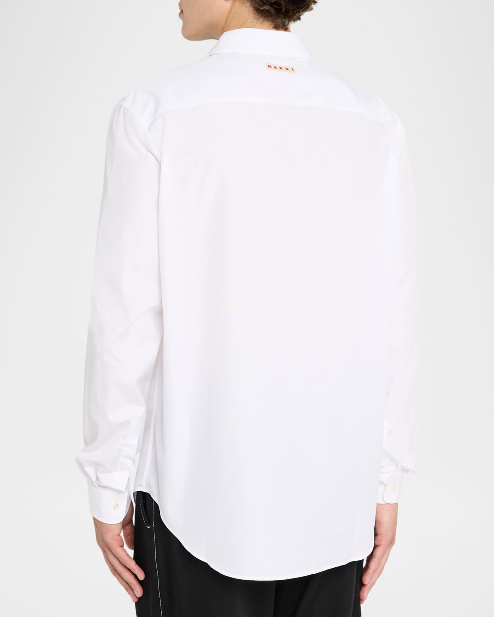 Men's Vertical Stripe Cotton Pocket Button-Down Shirt Product Image