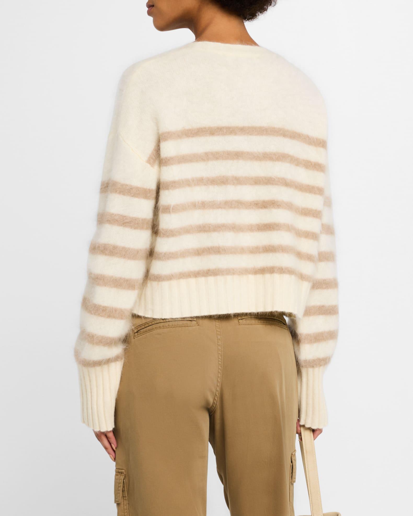 Striped Brushed Cashmere Cardigan Product Image